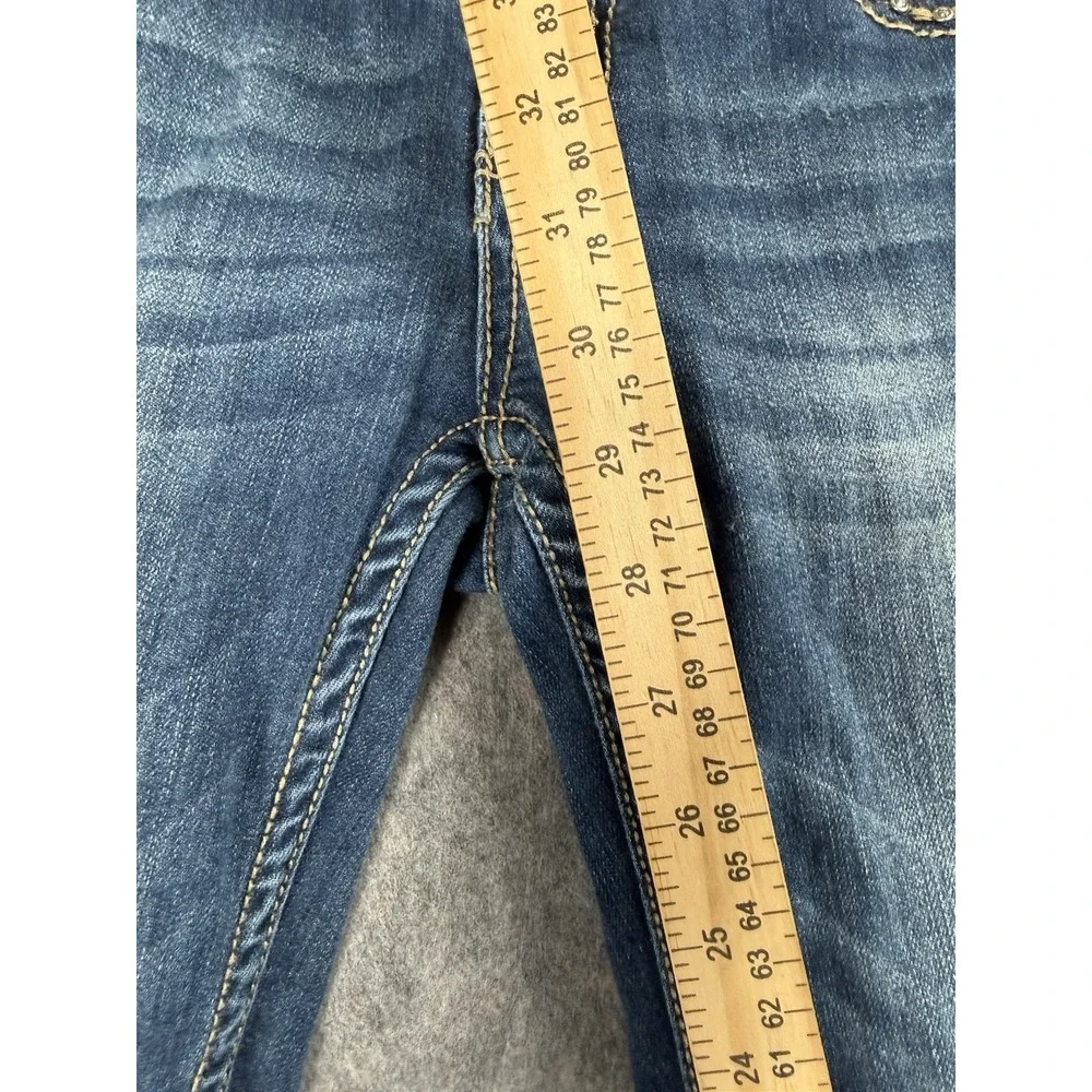 Grace In LA Jeans Women 27 Blue Denim Skinny Guitar Strap Southwest Native - Picture 6 of 11